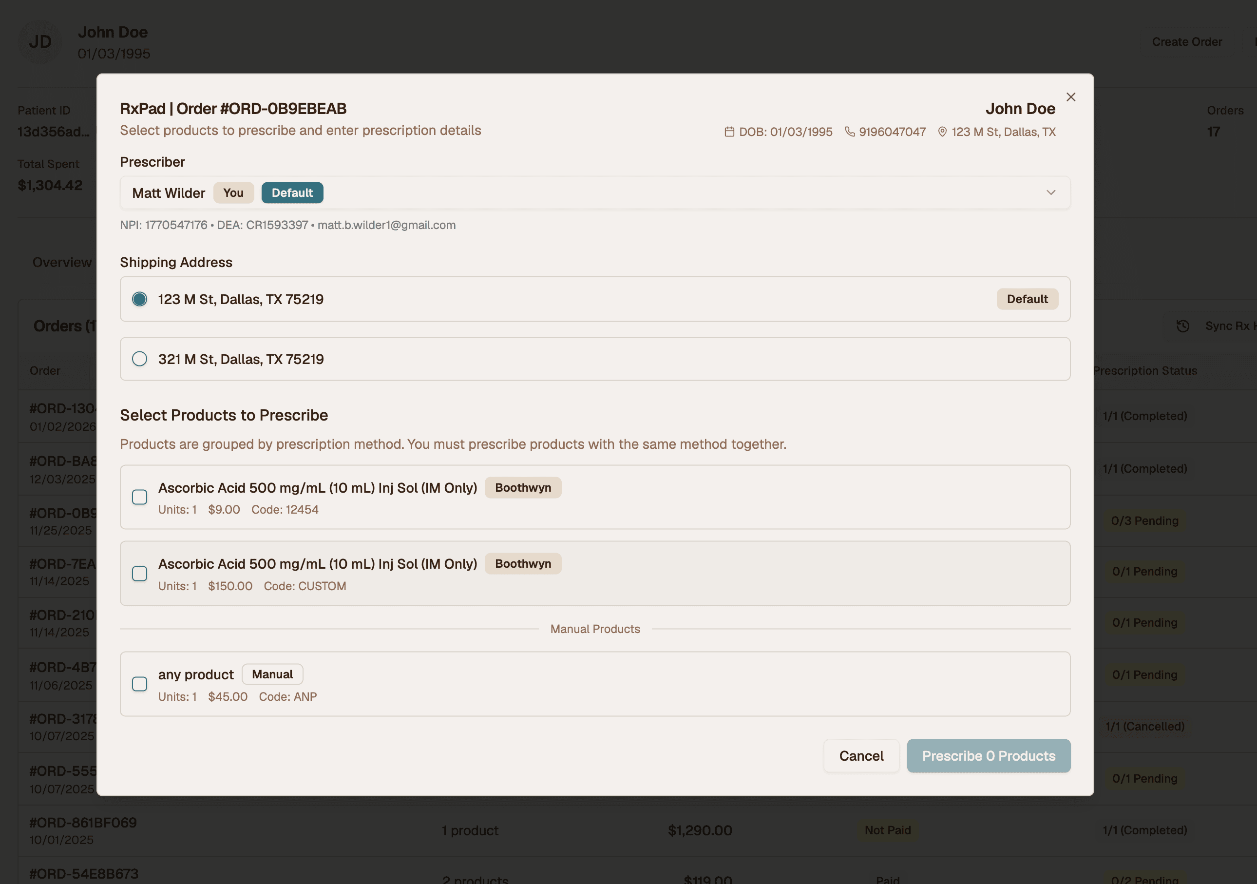 EMRG RxPad Prescribing